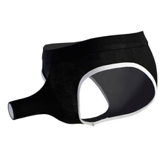 AIVibrat Elephant Underwear For Men Sexy Ice Silk Thong Breathable Hollow Out Erotic Shorts Black