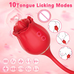 Rose Tongue Vibrator for Women - G Spot and Clitoral Stimulation